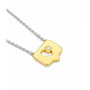 Secrecy Collar de Plata de Ley con Baño de Oro de 18K y Diamante