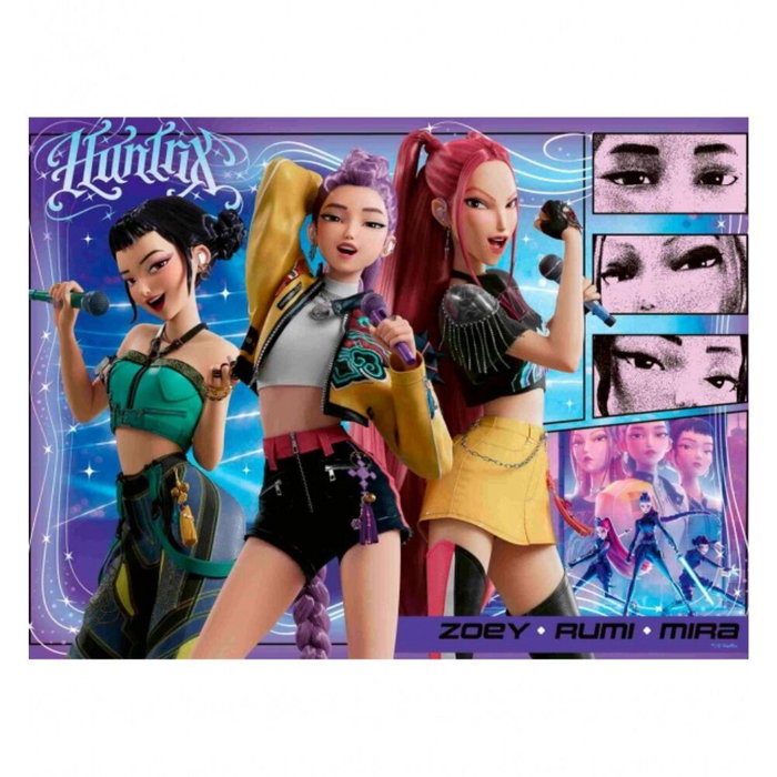 Ravensburger Puzzle KPop Demon Hunters Happy fans, happy Honmoon! 100 Piezas XXL