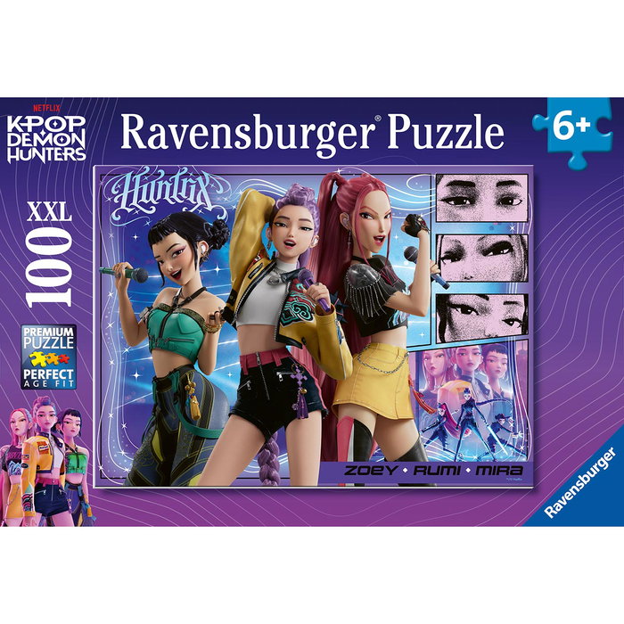 Ravensburger Puzzle KPop Demon Hunters Happy fans, happy Honmoon! 100 Piezas XXL