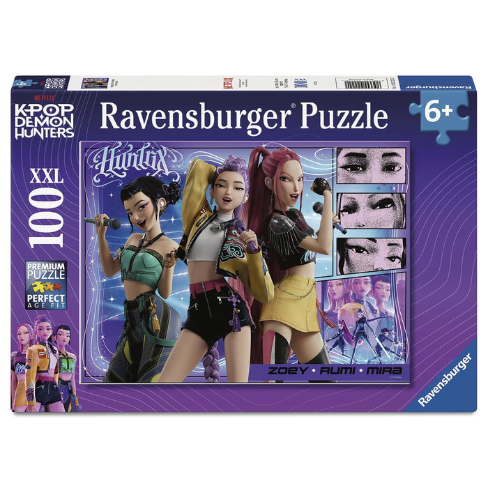 Ravensburger Puzzle KPop Demon Hunters Happy fans, happy Honmoon! 100 Piezas XXL