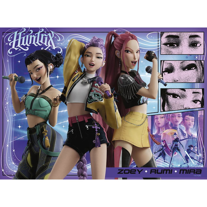 Ravensburger Puzzle KPop Demon Hunters Happy fans, happy Honmoon! 100 Piezas XXL