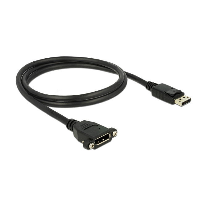 DeLOCK Cable DisplayPort 1.2 1m 3840x2160 4K UHD M a F - Conectores Macho y Hembra, Negro