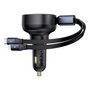 Baseus Enjoyment Pro Cargador de Coche 60W con Cable USB-C Retráctil Negro