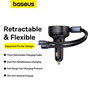 Baseus Enjoyment Pro Cargador de Coche 60W con Cable USB-C Retráctil Negro