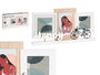 Giftdecor Portafotos Triple Happy 40 cm x 21 cm x 6 cm MDF Blanco Marron (Set de 6)