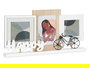 Giftdecor Portafotos Triple Happy 40 cm x 21 cm x 6 cm MDF Blanco Marron (Set de 6)