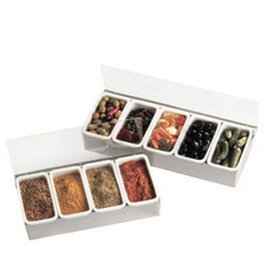 Tellier Caja Especias Dispensador de Especias 4 Compartimentos de Orfebrería, Antiadherente, 30 cm de largo x 14.5 cm de ancho x 10 cm de alto