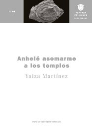 Varasek Ediciones, Anhelé asomarme a los templos, Yaiza Martínez - Varasek Ediciones