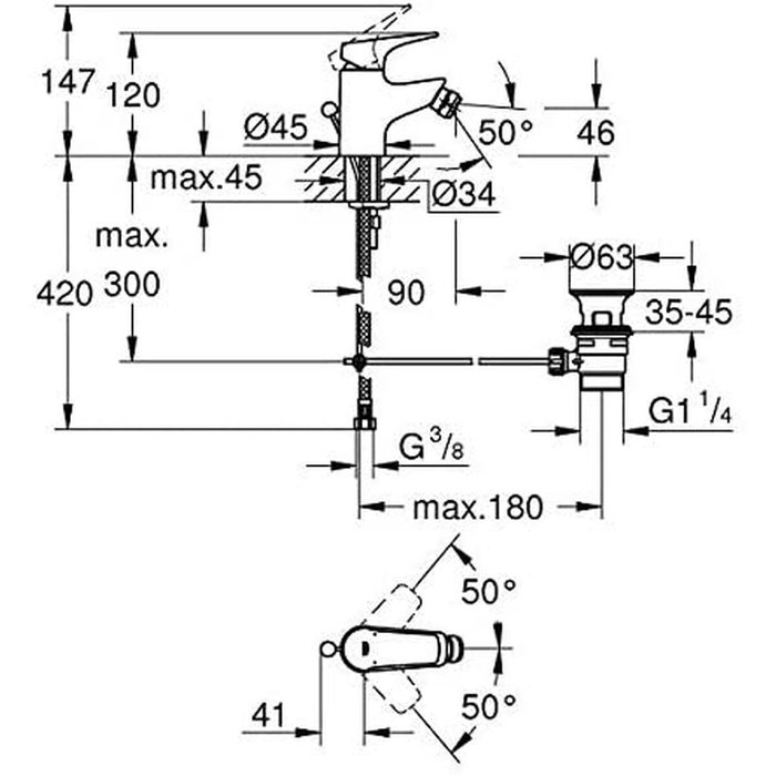 GROHE Mezclador monomando de bidé GROHE Mezclador monomando de bidé