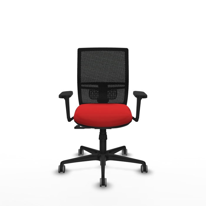 PIQUERAS Y CRESPO Silla de oficina Yunquera con mecanismo Sincro, Rojo y Negro