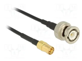 DeLOCK Cable coaxial de 1 m con conectores BNC y SMB, 50 Ohm