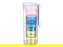 Leknes Set Jarra 1,6 L con 4 Vasos de Colores Transparente, Amarillo, Azul, Rosa, Verde - Dimensiones 14.5 x 28 x 11 cm (Set de 8)