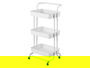 Kinvara Carro Organizador Blanco 3 Pisos Plástico y Metal 43x32x16.5cm Capacidad 15kg