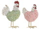 DKD Home Decor Figura de Resina Surtido de 2 Piezas Rosa y Verde