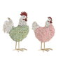 DKD Home Decor Figura de Resina Surtido de 2 Piezas Rosa y Verde
