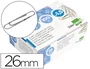 Liderpapel Clips nº1,5 Labiados 26 mm Caja 100 Unidades Calidad Extra Zinc Punta Redonda