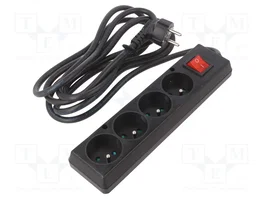JONEX Prolongador de alimentación H03VV-F 3G1,5mm2 3m Negro