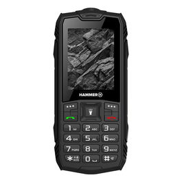 Hammer Rock - Teléfono Móvil Rugerizado IP68 Resistente Agua/Polvo 2.4", Dual SIM, Batería 1800 mAh, Linterna Potente, MicroSD 32 GB, Color Negro