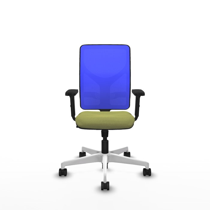 PIQUERAS Y CRESPO Silla de oficina Motilla con Mecanismo Sincro, Tela Verde Oliva y Malla Azul