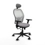 PIQUERAS Y CRESPO Silla de oficina Jorquera con mecanismo Sincro/Traslack, Gris y Blanco