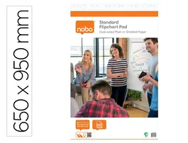 Nobo Bloc Congreso Papel Reciclado 650x950 mm Cuadriculado/Liso 60 g 50 Hojas Pack de 2 Unidades - Certificado Nordic Swan