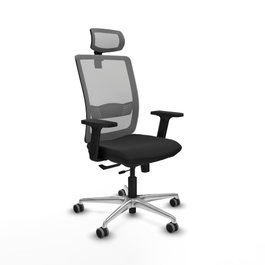 PIQUERAS Y CRESPO Silla de oficina Haches con mecanismo Sincro/Traslack, Negro y Gris