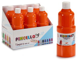 Pincello Bote Pintura Tempera 400 ml Naranja 6.5 x 18 x 6.5 cm (Set de 24)