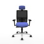 PIQUERAS Y CRESPO Silla de oficina Yunquera con mecanismo Sincro, Azul claro y Negro