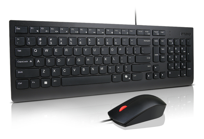 Lenovo ES 172 Combo Teclado y Mouse Wired USB Español con Tecla Copilot, Teclado Numérico y Diseño Anti-derrames - Negro