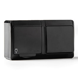 Famatel Conmutador + Base Estanca IP44 16A 250V Negro Blister