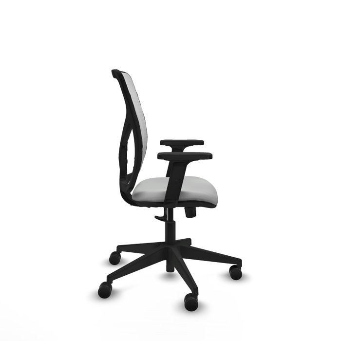PIQUERAS Y CRESPO Silla de oficina Motilla con mecanismo Sincro, Gris claro y Blanco