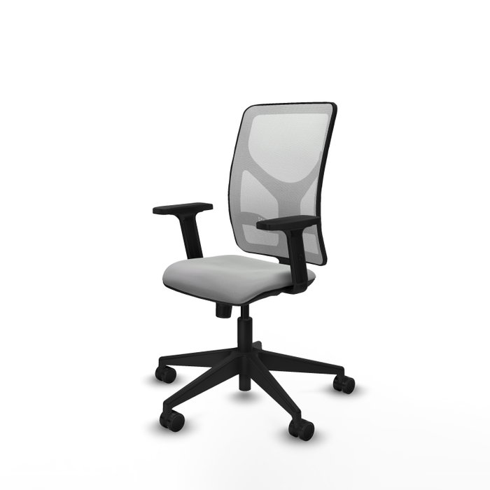 PIQUERAS Y CRESPO Silla de oficina Motilla con mecanismo Sincro, Gris claro y Blanco