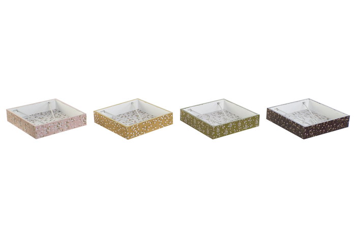 DKD Home Decor Set de 4 Servilleteros MDF y Metal Spices 2023 DKD Home Decor Set de 4 Servilleteros MDF y Metal Spices 2023