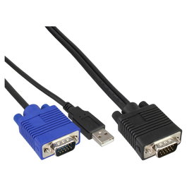 InLine Kit de cables KVM USB para conmutador KVM de 19 pulgadas, 1,8 m