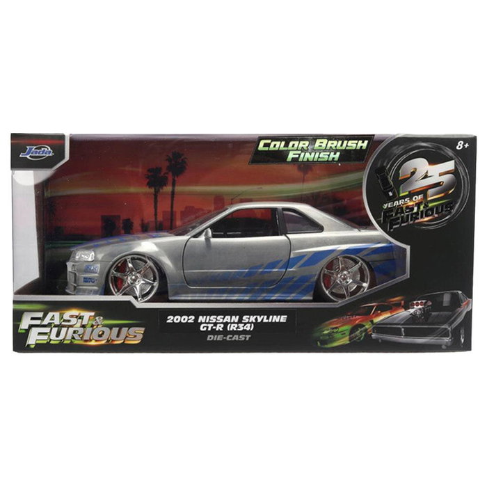 Jada Nissan Skyline GT-R 2002 Fast & Furious Escala 1:24 Jada Nissan Skyline GT-R 2002 Fast & Furious Escala 1:24