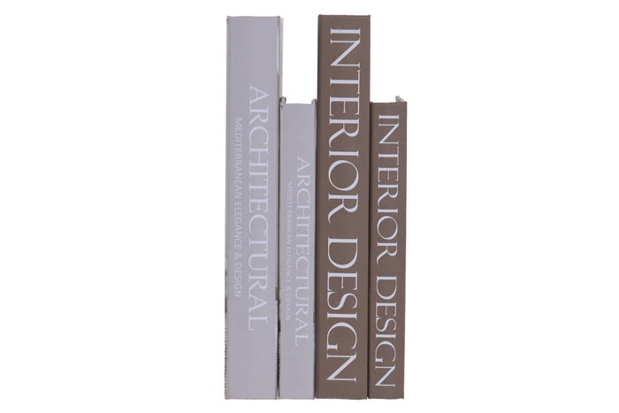 DKD Home Decor Set de 2 Cajas para Libros Arquitectur Beige DKD Home Decor Set de 2 Cajas para Libros Arquitectur Beige