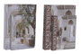 DKD Home Decor Set de 2 Cajas para Libros Arquitectur Beige