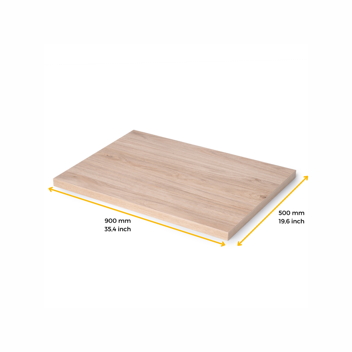 Emuca Tablero para mesa, 900x500mm, espesor 30mm, Madera, Efecto roble Emuca Tablero para mesa, 900x500mm, espesor 30mm, Madera, Efecto roble