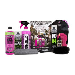 Muc-Off Kit de cuidado de bicicleta familiar: Limpiador Nano Tech, lubricante Bio, cepillo y paño microfibra