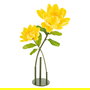 Flor Loto Amarillo Artificial Decoración 32 X 32 X 100 cm (Set de 2)