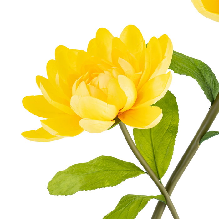 Flor Loto Amarillo Artificial Decoración 32 X 32 X 100 cm (Set de 2)