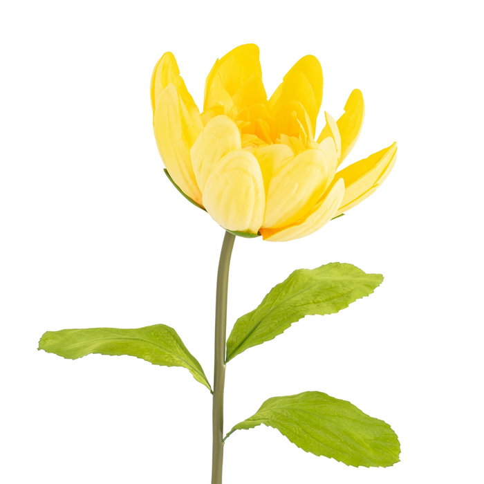 Flor Loto Amarillo Artificial Decoración 32 X 32 X 100 cm (Set de 2)