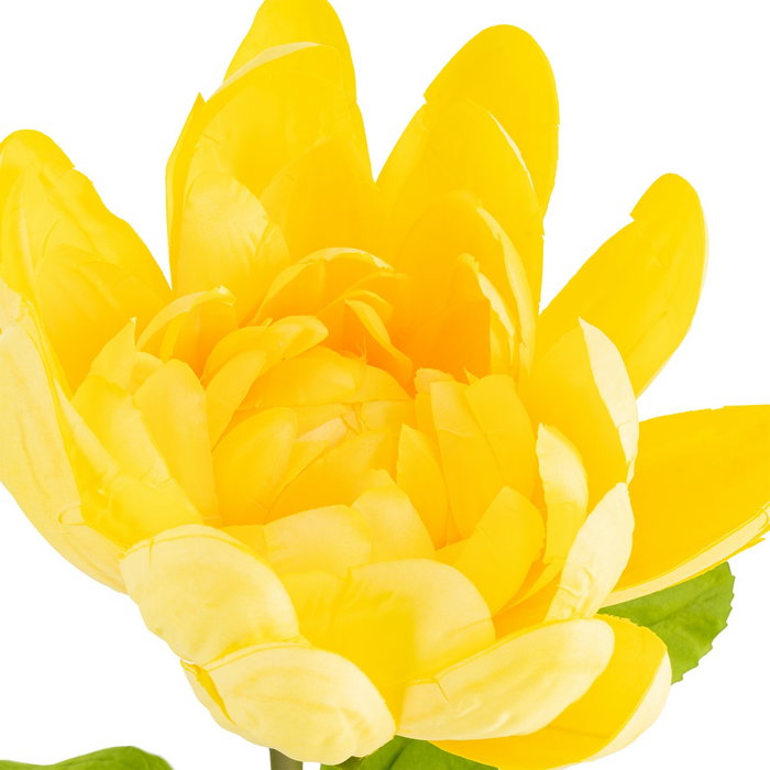 Flor Loto Amarillo Artificial Decoración 32 X 32 X 100 cm (Set de 2)