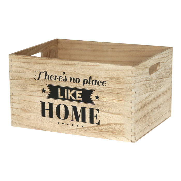 Home Deco Factory Juego de 3 Cajas Madera "Home" Medidas: 40x30x22cm, 37x27x20cm, 34x24x18cm