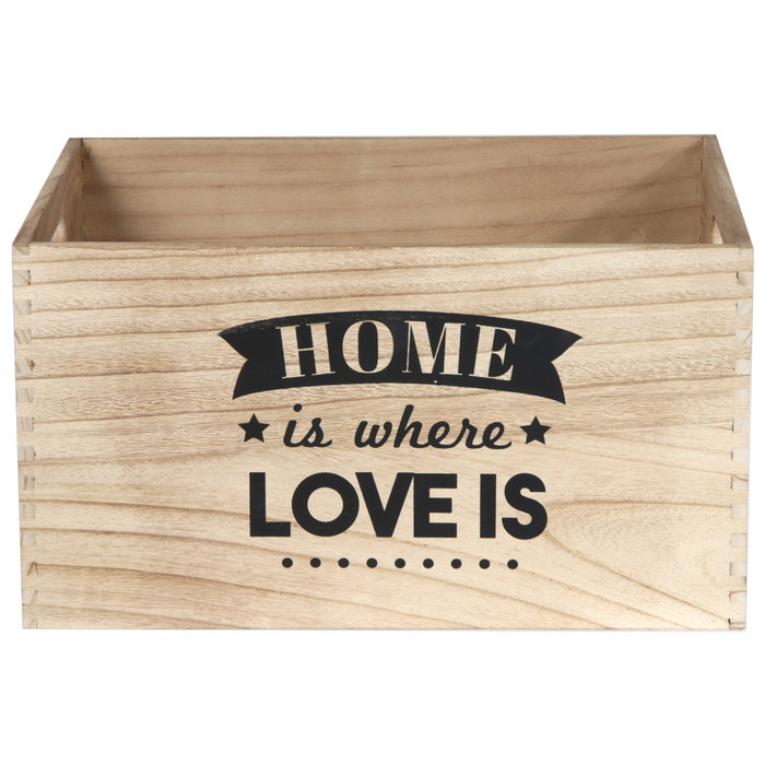 Home Deco Factory Juego de 3 Cajas Madera "Home" Medidas: 40x30x22cm, 37x27x20cm, 34x24x18cm