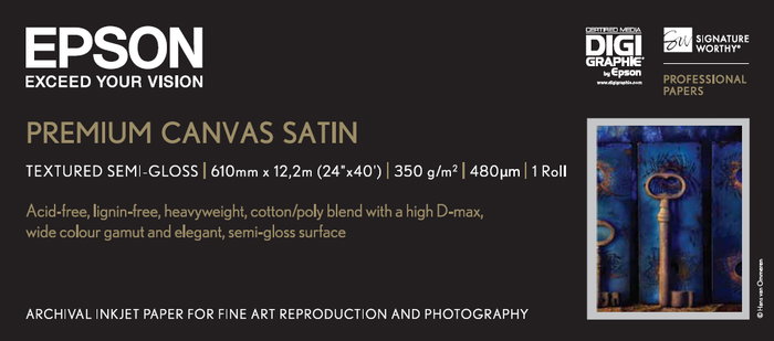 Epson Premium Canvas Satin 61 cm x 12,2 m 350 g/m² Epson Premium Canvas Satin 61 cm x 12,2 m 350 g/m²