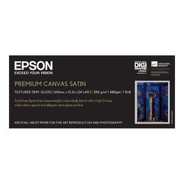 Epson Premium Canvas Satin 60.96 cm (24 pulgadas), Rollo 12.2 m, Gramaje 350 g/m2