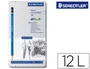 Staedtler Lápices de Grafito Mars Lumograph 100 Caja Metálica de 12 Lápices Surtido 8B-2H