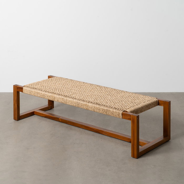 Ixia Banqueta Natural de Madera de Teca para Salón