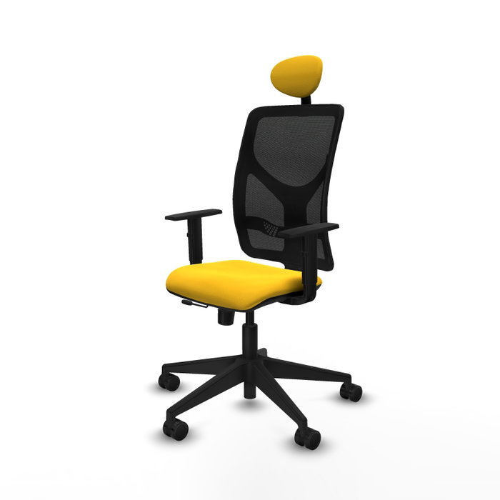 PIQUERAS Y CRESPO Silla de oficina Motilla Amarillo y Negro
